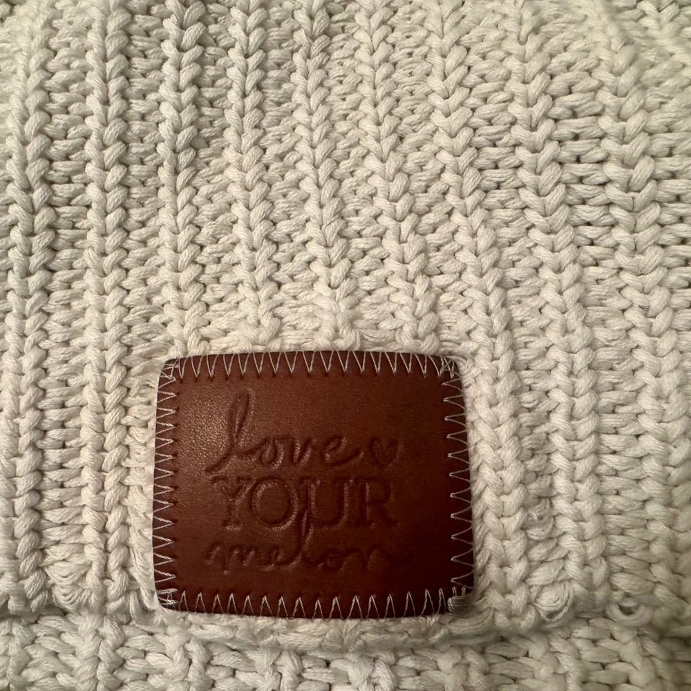 Love Your Melon‎ White Knit Beanie